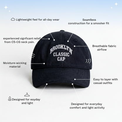 Gorra Brooklyn Classic de THE LJM, estilo casual con visera curva y logotipo en la parte frontal, en color negro.