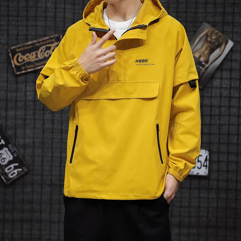 Anorak flash de la marca THE LJM, chaqueta impermeable y ligera en color brillante para actividades al aire libre.