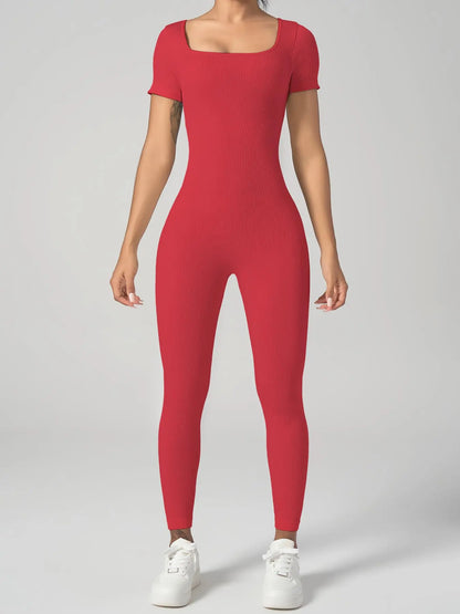 Mono deportivo de manga larga para mujer THE LJM, ajustado, de punto acanalado y control de abdomen.